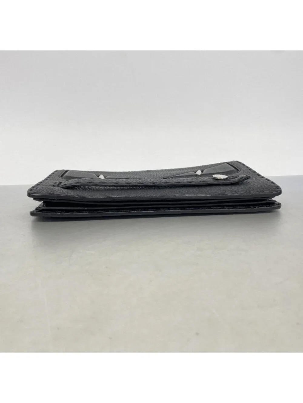 Fendi Clutch Montstar Selleria Leather Black Silver